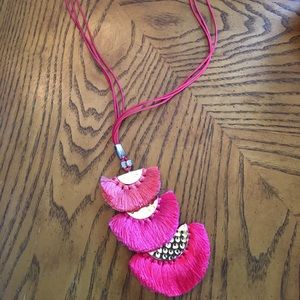 Silky cord tassel boutique necklace